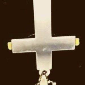 Men's Gold and Silver Tone Cross Titanium and Steel $$